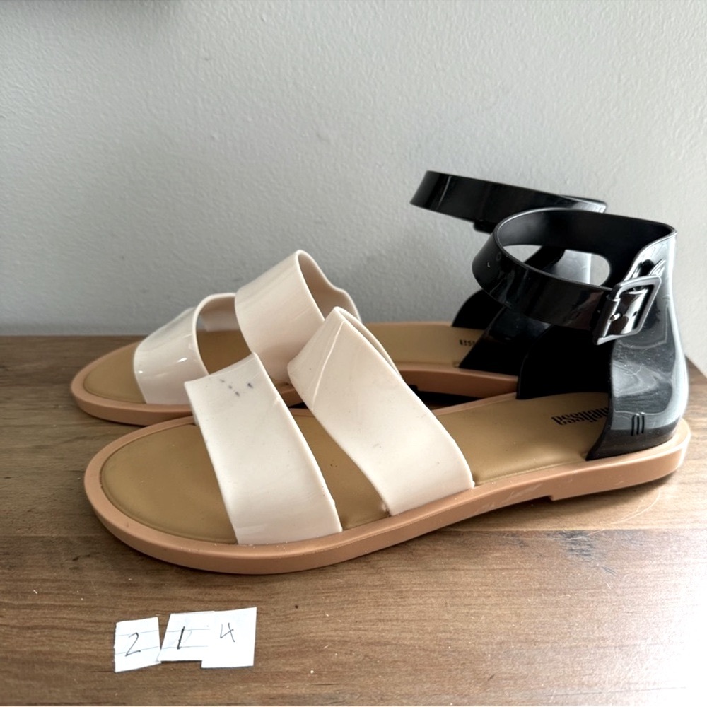 Melissa Black and Cream Sandals